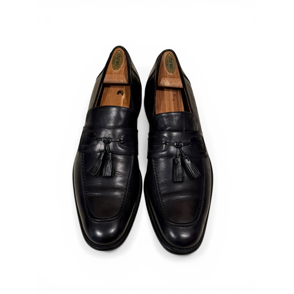 Johnston & Murphy Men's Dura-Heel Tassel Loafer Black Leather Dress Shoes Sz 11 - Picture 4 of 10